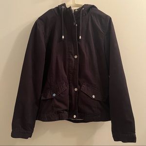 H&M Divided Black Cotton Jacket With Hood Size S